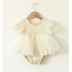 Reverie Threads Donna dress romper in ivory, size 18-24 months
